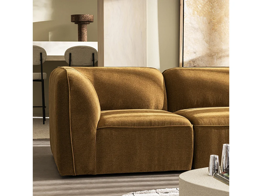 Noor - Chauffeuse pour canapé modulable en tissu - Bronze