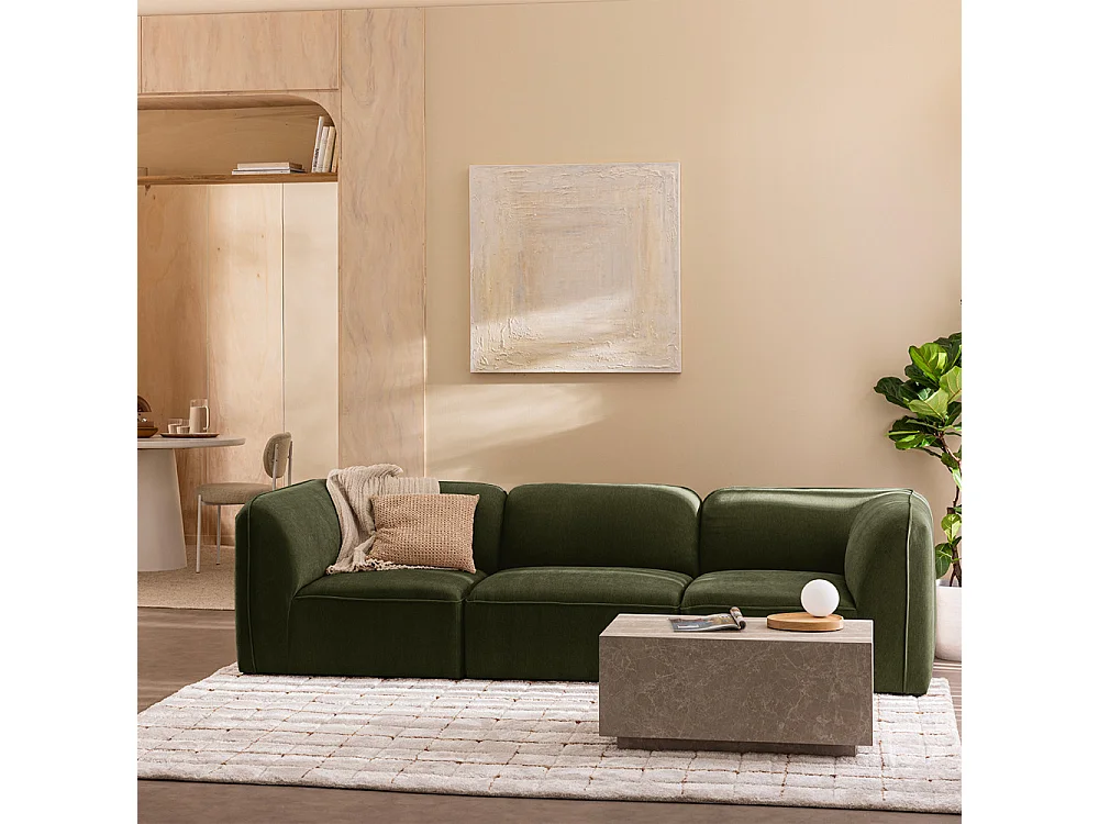 Noor - Angle réversible pour canapé modulable en tissu - Vert