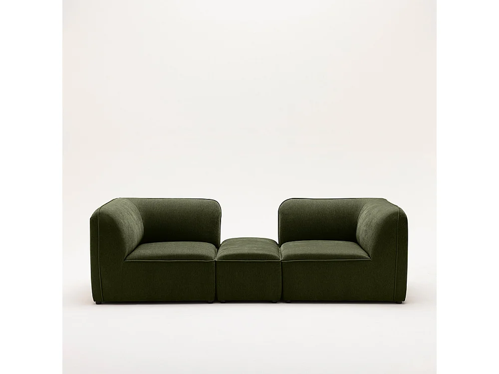 Noor - Angle réversible pour canapé modulable en tissu - Vert