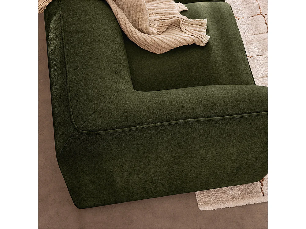 Noor - Angle réversible pour canapé modulable en tissu - Vert