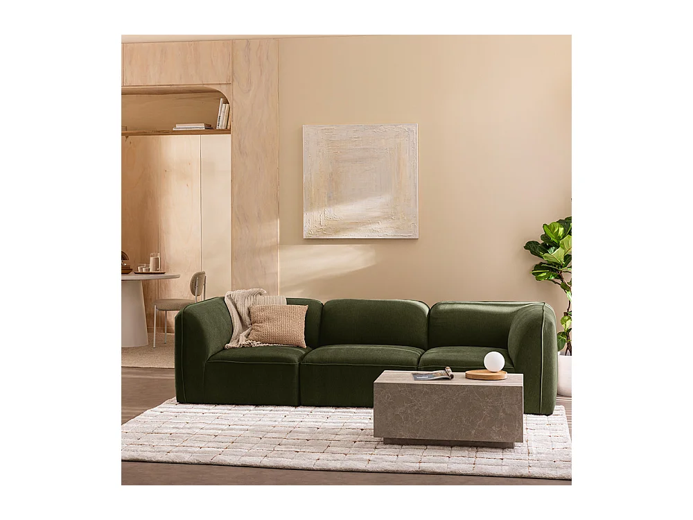 Noor - Chauffeuse pour canapé modulable en tissu - Vert