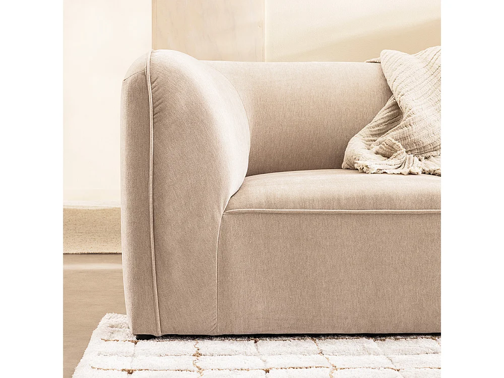 Noor - Angle réversible pour canapé modulable en tissu - Beige