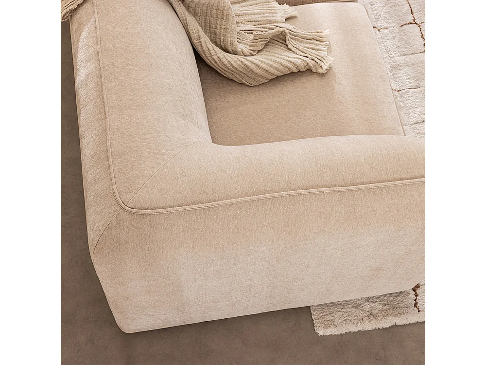 Noor - Angle réversible pour canapé modulable en tissu - Beige