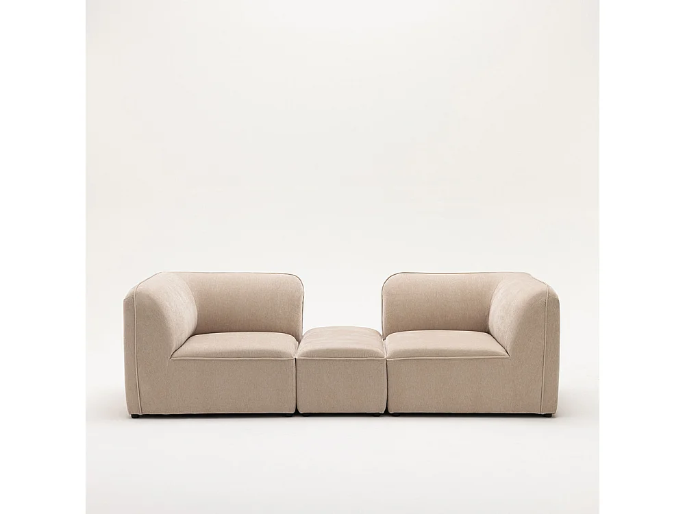 Noor - Angle réversible pour canapé modulable en tissu - Beige