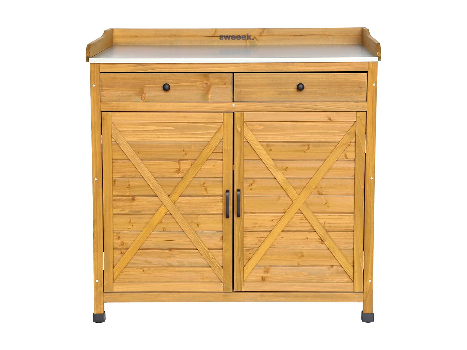 Meuble de rangement. table de rempotage en bois avec 2 portes et 2 tiroirs. L 102 x P 52.8 x H 103.5cm