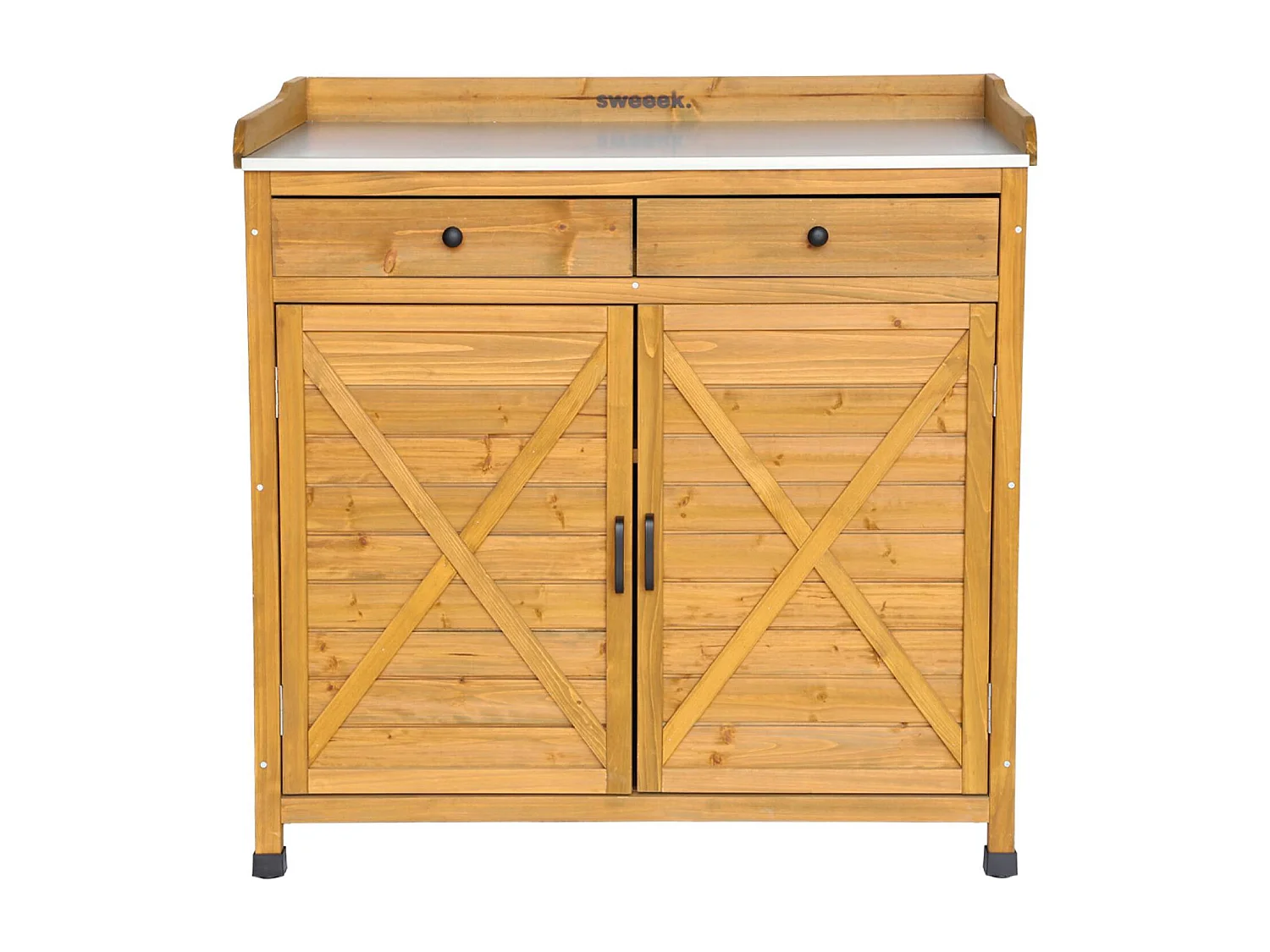 Meuble de rangement. table de rempotage en bois avec 2 portes et 2 tiroirs. L 102 x P 52.8 x H 103.5cm