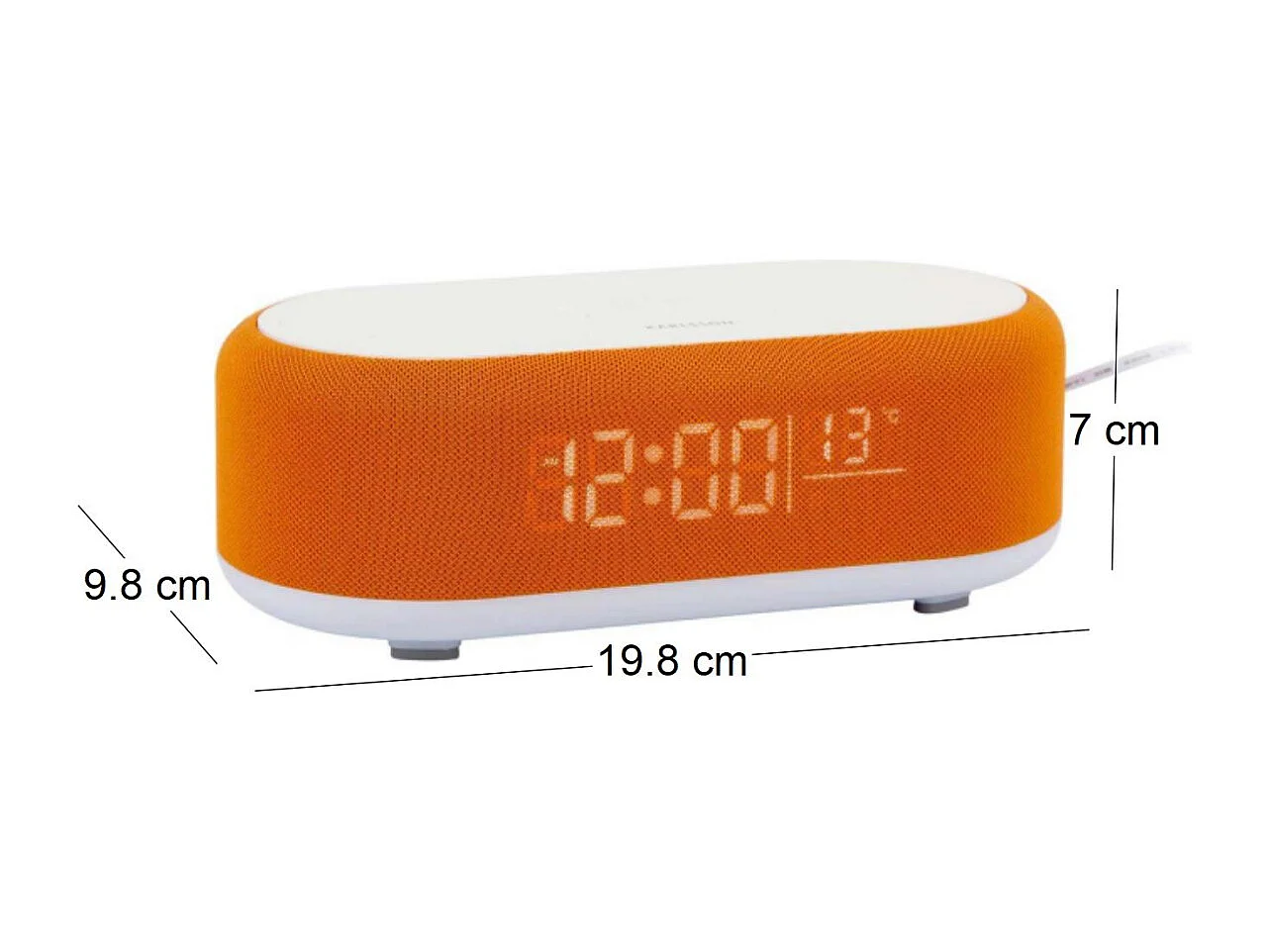 Reveil avec chargeur induction et enceinte Bluetooth Vogue Orange
