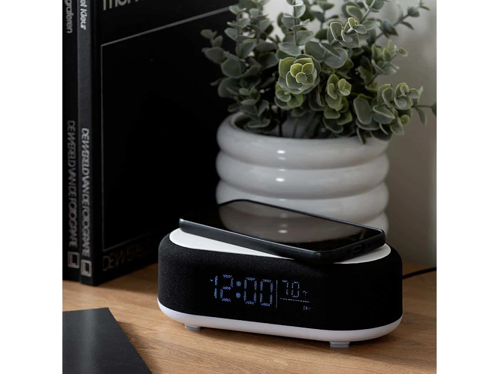Reveil avec chargeur induction et enceinte Bluetooth Vogue