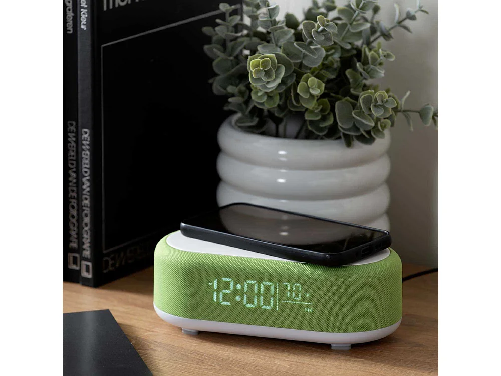 Reveil avec chargeur induction et enceinte Bluetooth Vogue