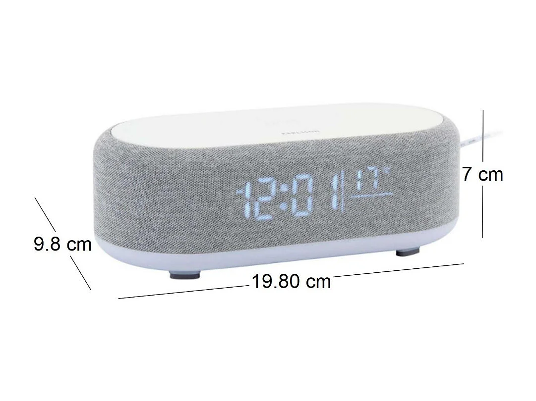 Reveil avec chargeur induction et enceinte Bluetooth Vogue Gris