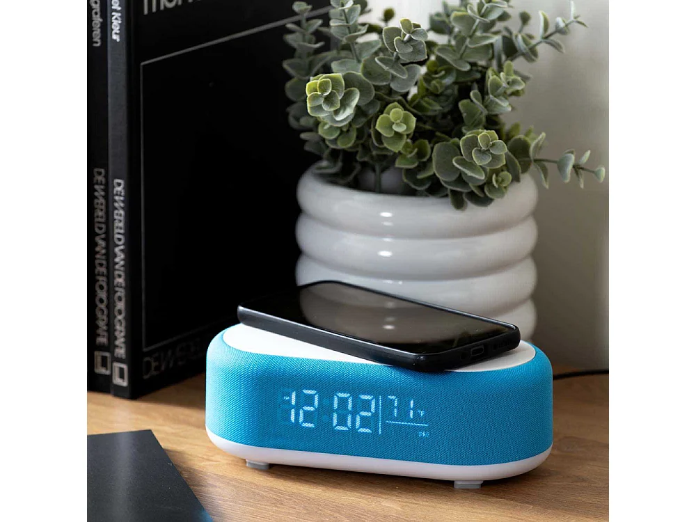 Reveil avec chargeur induction et enceinte Bluetooth Vogue