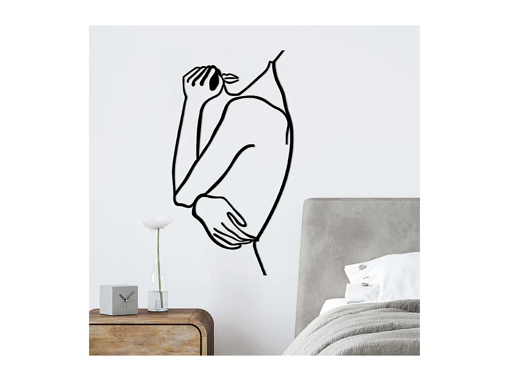 Accesorio decorativo de pared – 70 x 0,15 x 38 cm – Negro – Metal