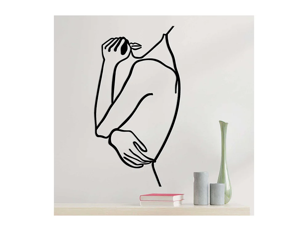 Accesorio decorativo de pared – 70 x 0,15 x 38 cm – Negro – Metal