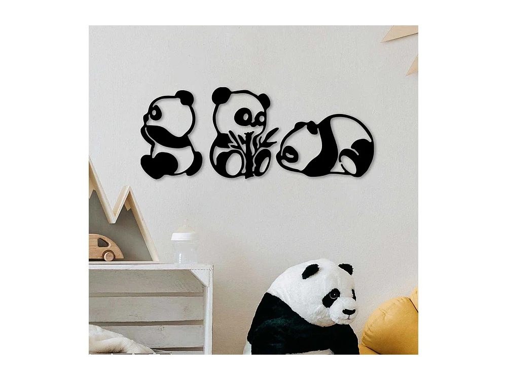 Accesorio decorativo de pared – 18 x 26 cm, 20 x 27 cm, 28 x 18 cm – negro – metal