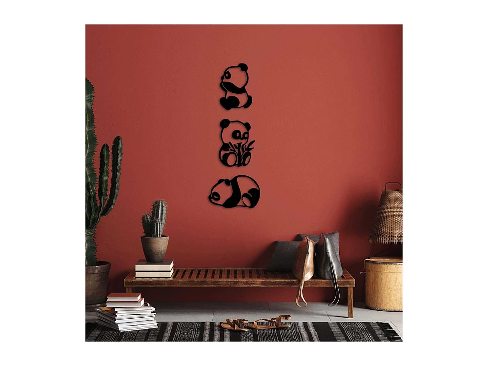 Accesorio decorativo de pared – 18 x 26 cm, 20 x 27 cm, 28 x 18 cm – negro – metal