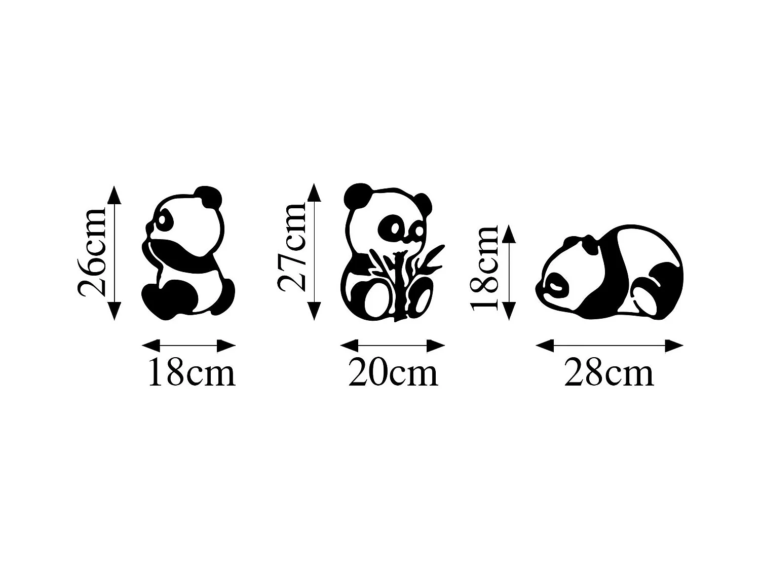 Accesorio decorativo de pared – 18 x 26 cm, 20 x 27 cm, 28 x 18 cm – negro – metal