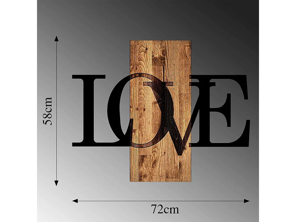 Décoration murale en bois et métal Citation Love
