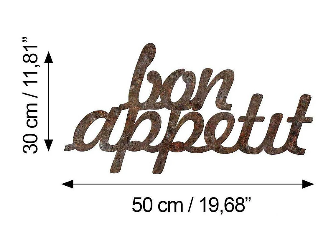 Decoration murale en métal Citation Bon Appetit