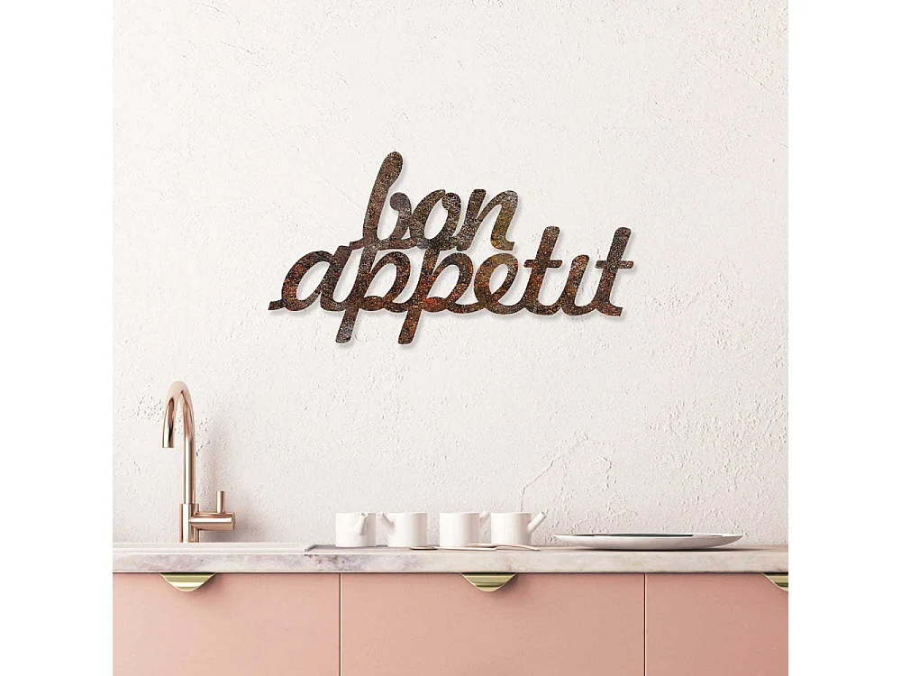 Decoration murale en métal Citation Bon Appetit