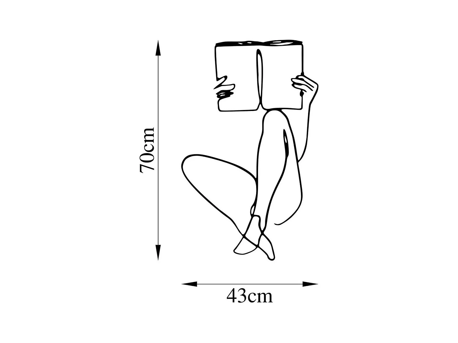 Accesorio decorativo de pared – 43 x 70 cm – negro – 100% metal