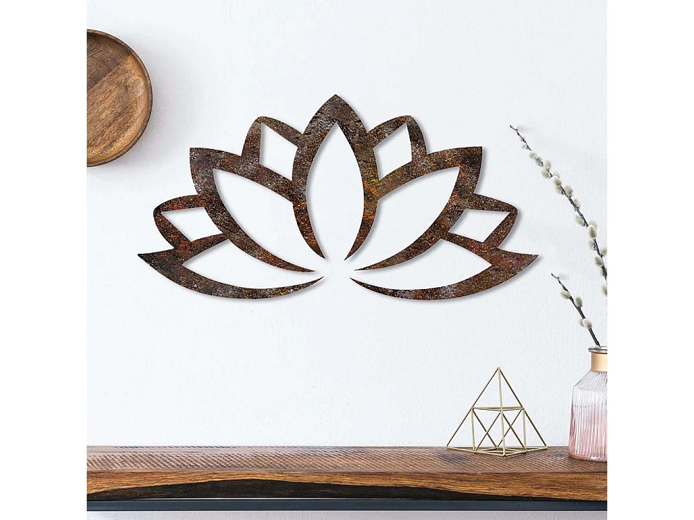 Décoration murale en métal Nature Fleur de lotus 2