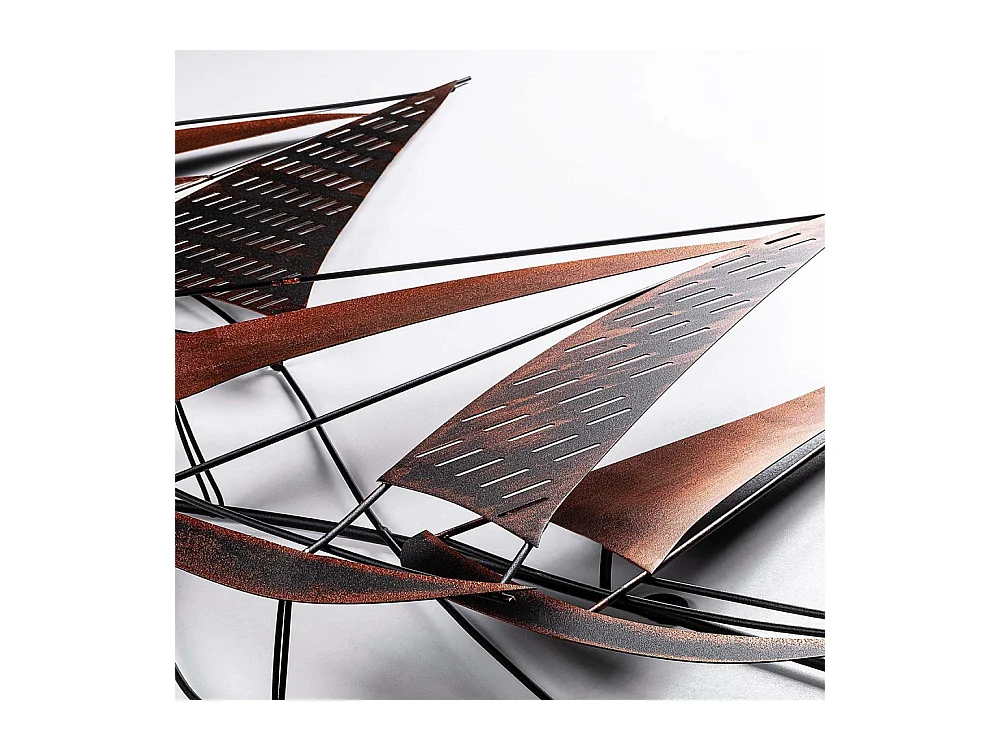 Décoration murale en métal - Mer Bateaux (effet rouille)