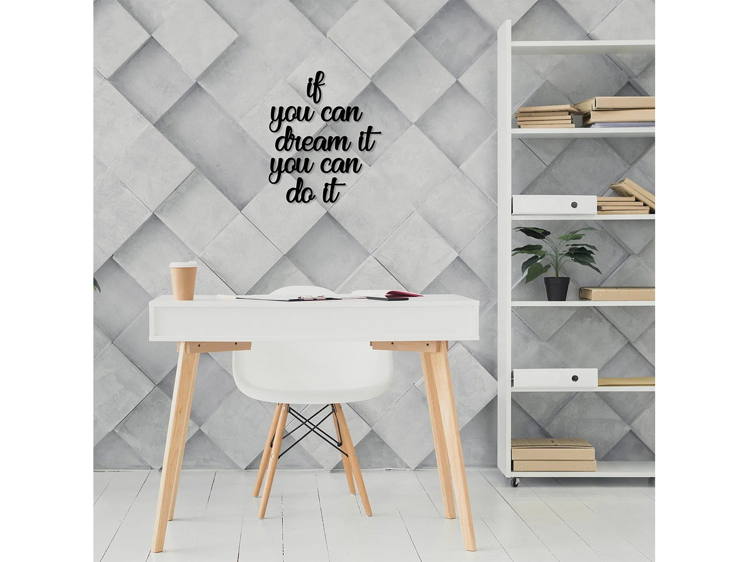 Accesorio decorativo de pared – 8 piezas – Negro – 100% MDF