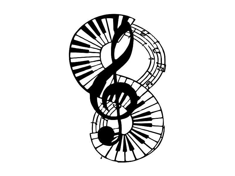 Décoration murale en métal Clef de sol