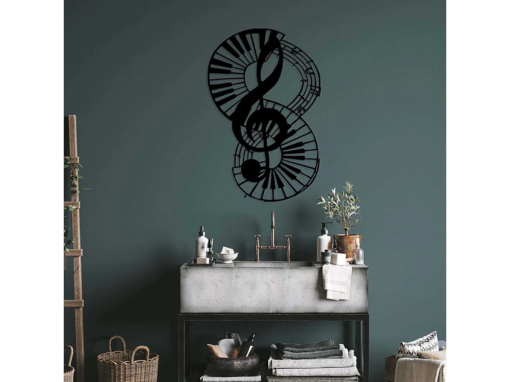 Décoration murale en métal Clef de sol