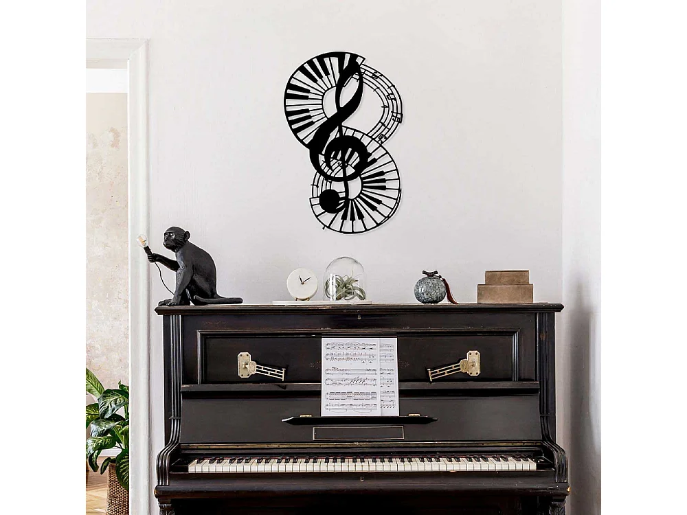 Décoration murale en métal Clef de sol