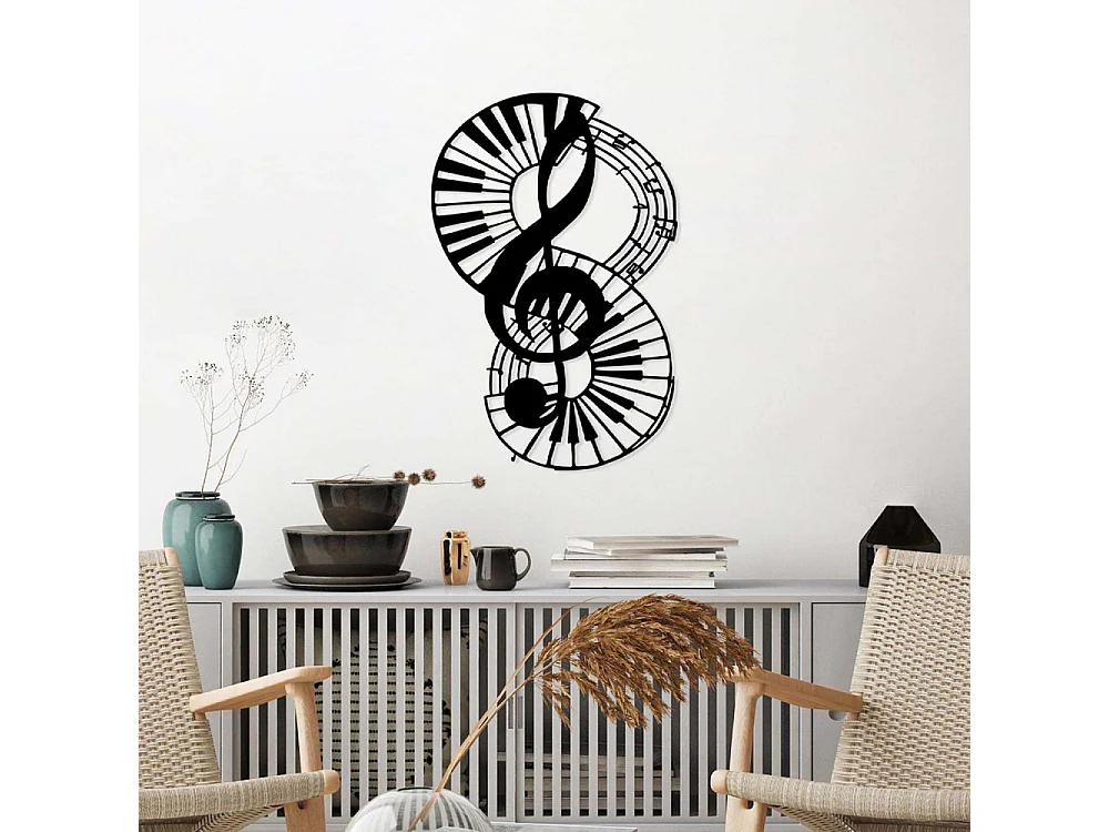 Décoration murale en métal Clef de sol