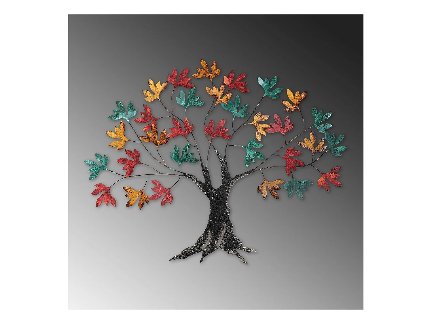 Décoration murale en métal coloré Arbre 1