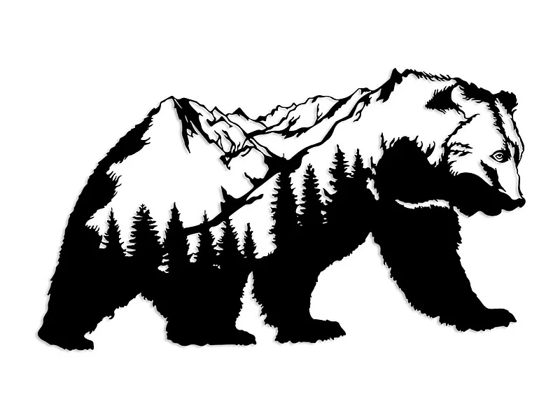 Décoration murale en métal Animal Ours