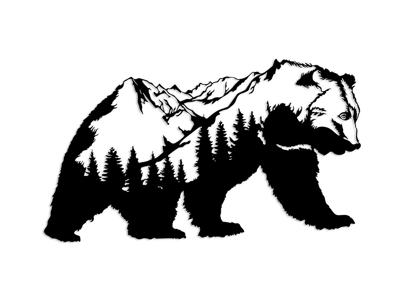 Décoration murale en métal Animal Ours