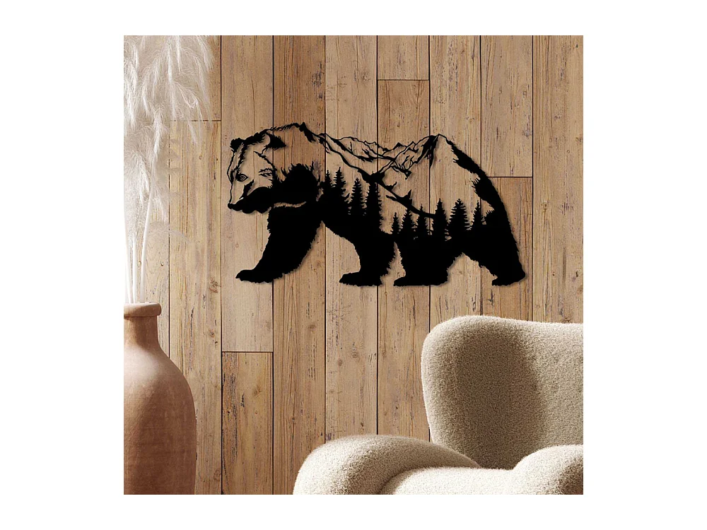 Décoration murale en métal Animal Ours