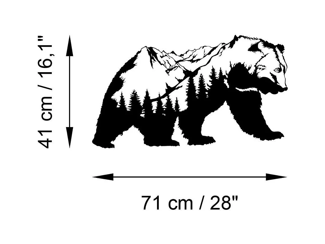 Décoration murale en métal Animal Ours