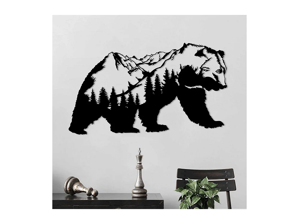 Décoration murale en métal Animal Ours