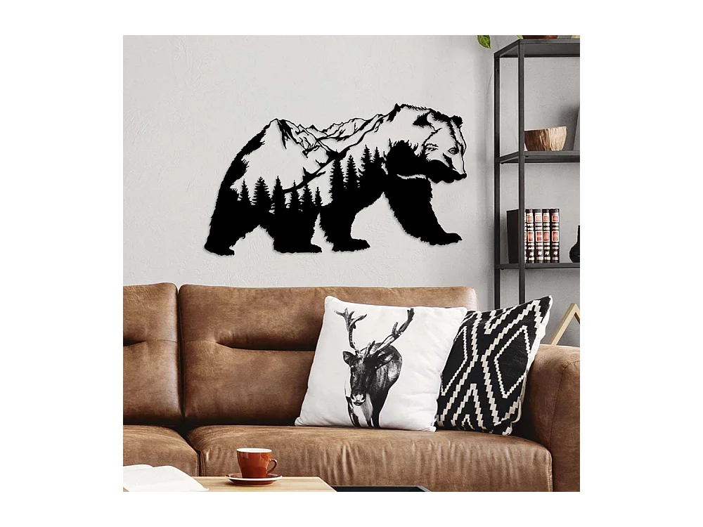 Décoration murale en métal Animal Ours