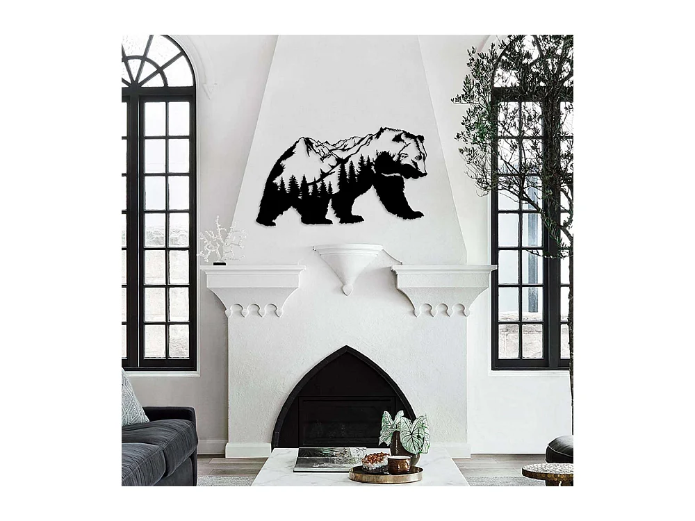 Décoration murale en métal Animal Ours