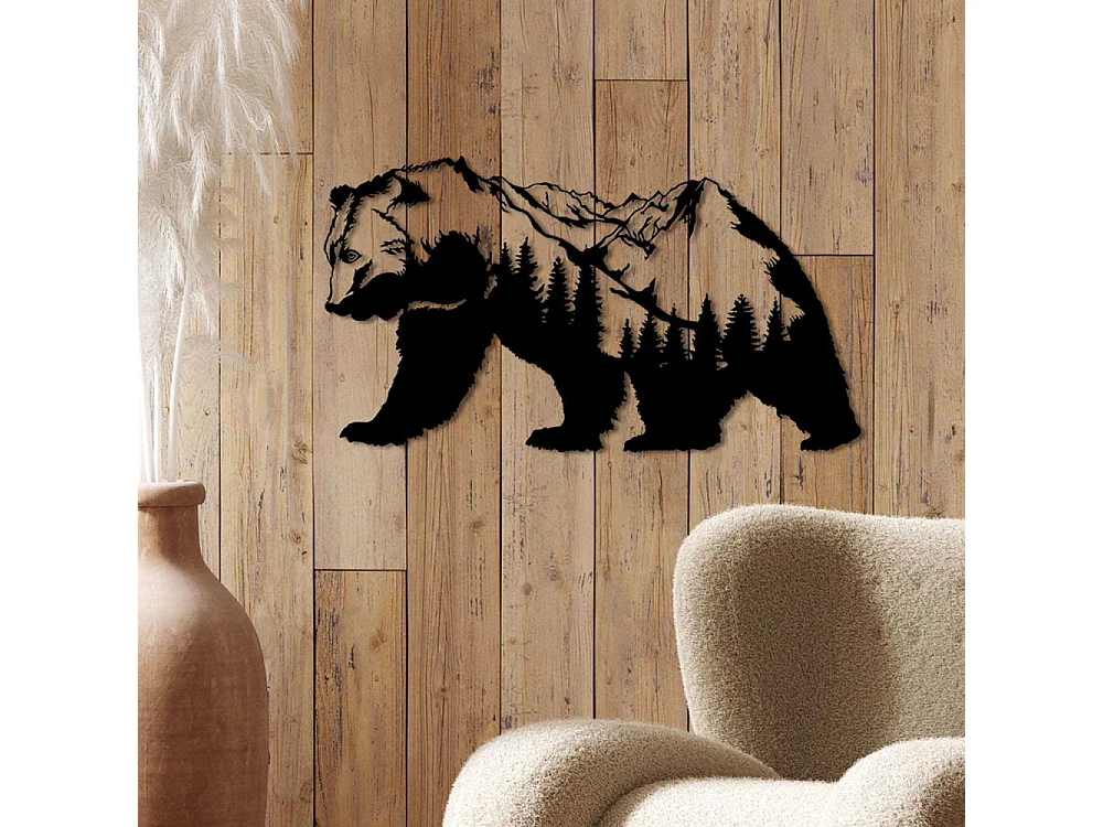 Décoration murale en métal Animal Ours