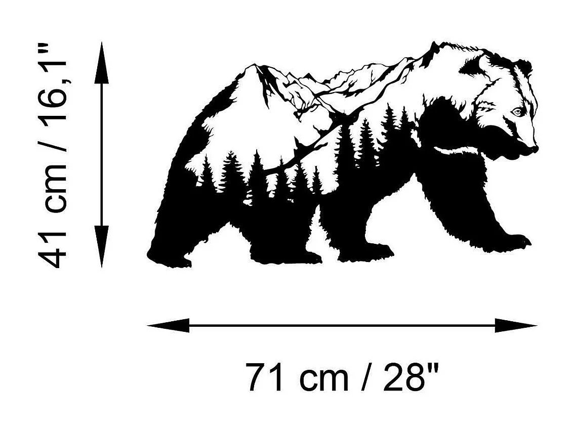 Décoration murale en métal Animal Ours