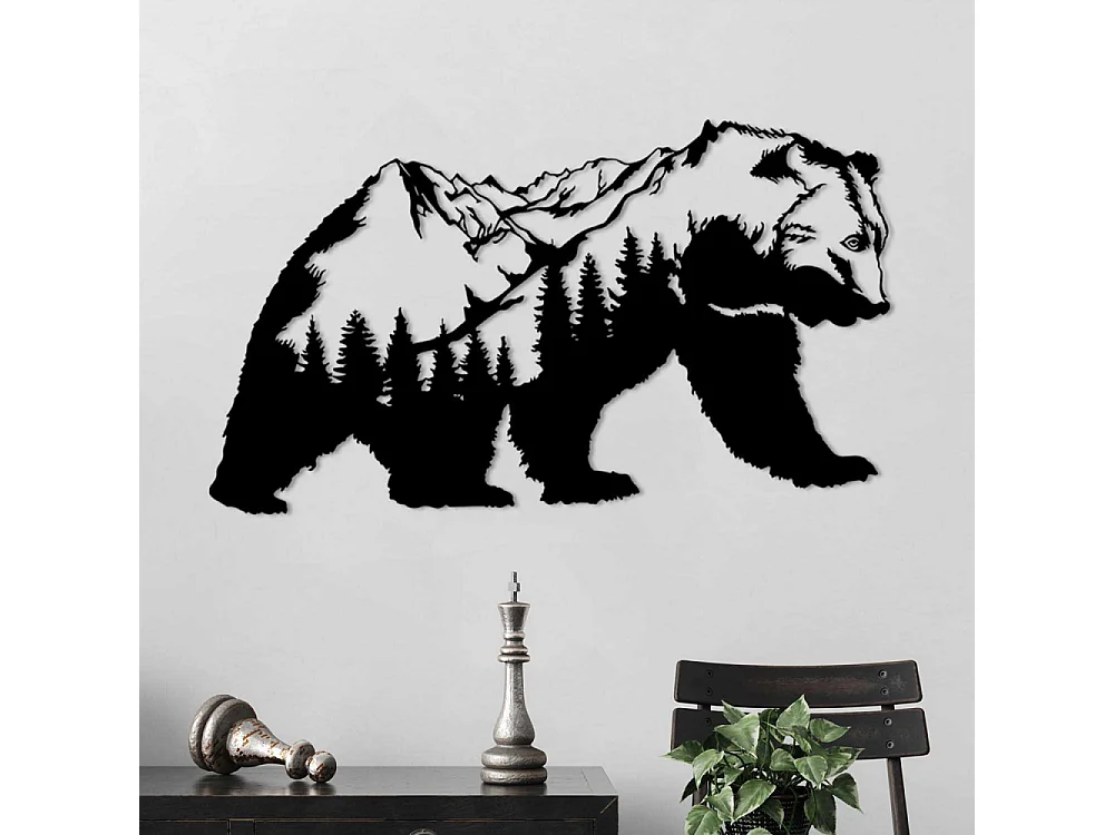 Décoration murale en métal Animal Ours