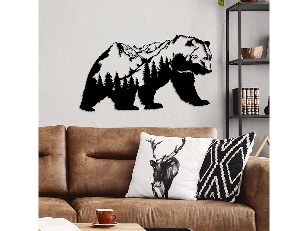 Décoration murale en métal Animal Ours
