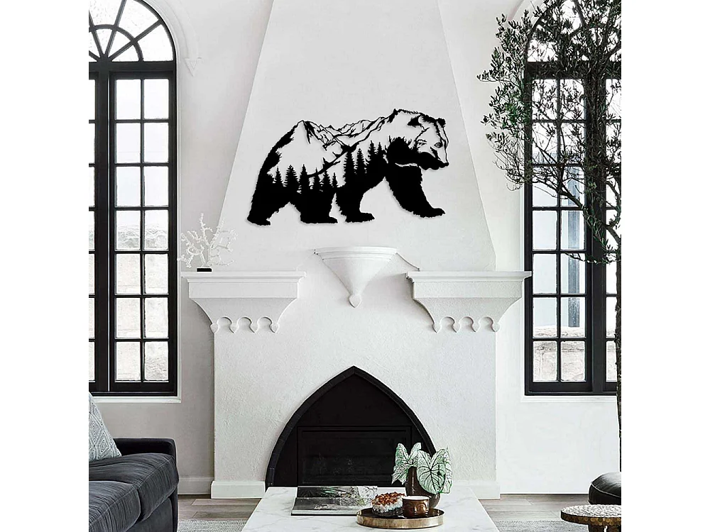 Décoration murale en métal Animal Ours