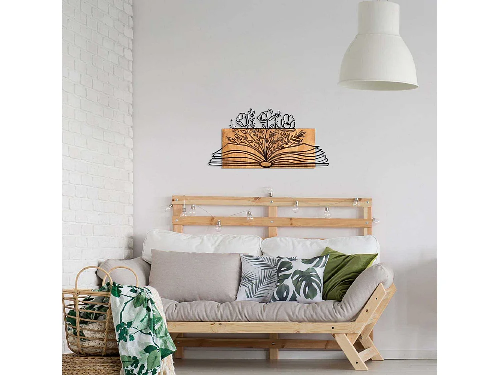 Décoration murale en bois et métal Florale Flower Book