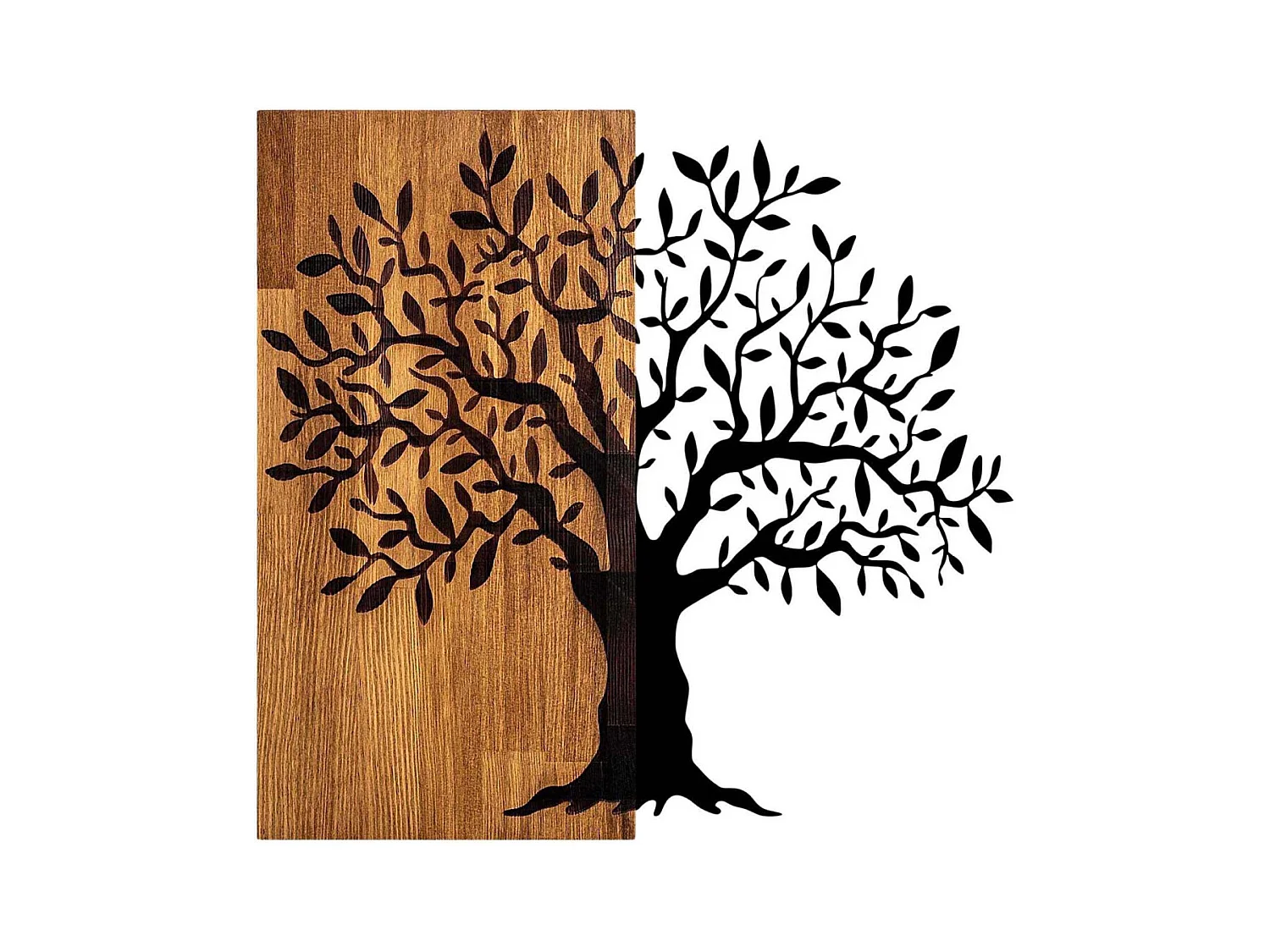 Décoration murale en métal et bois Arbre Modèle 2