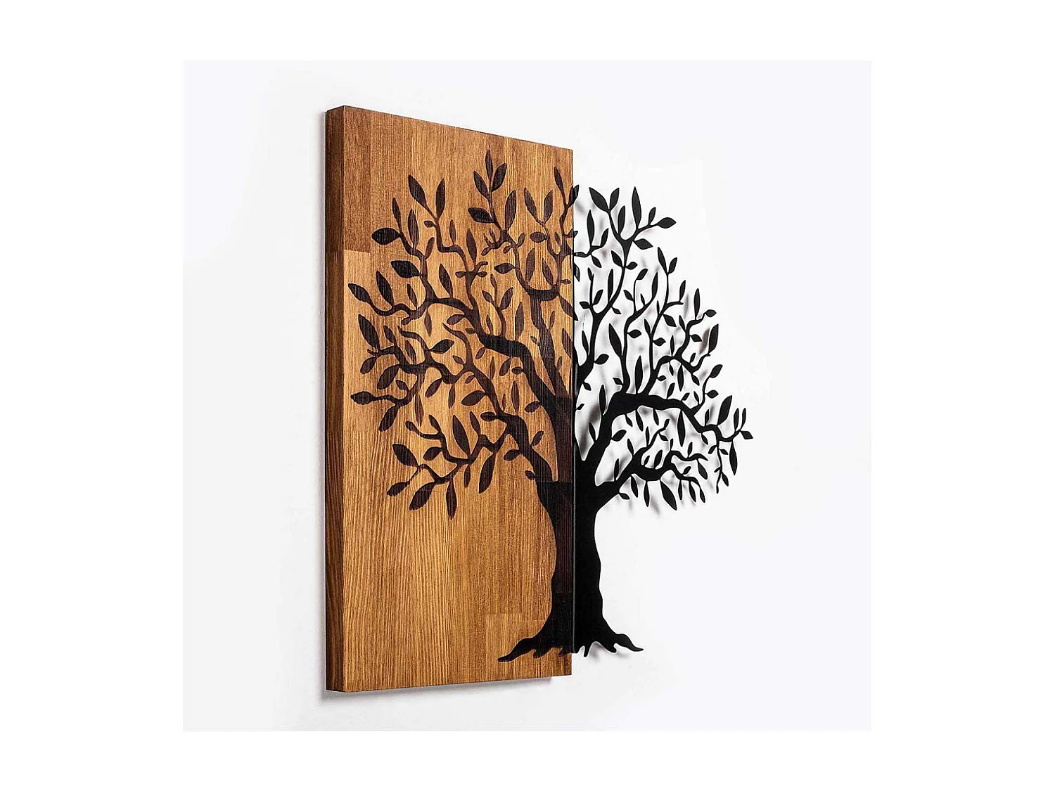 Décoration murale en métal et bois Arbre Modèle 2