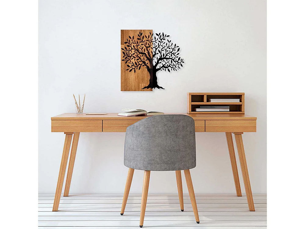 Décoration murale en métal et bois Arbre Modèle 2
