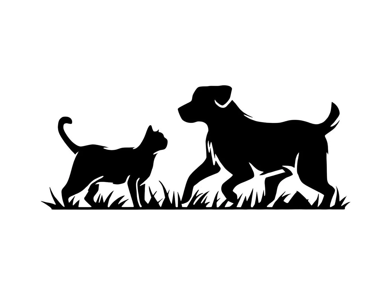 Décoration murale en métal Animal Chat et Chien