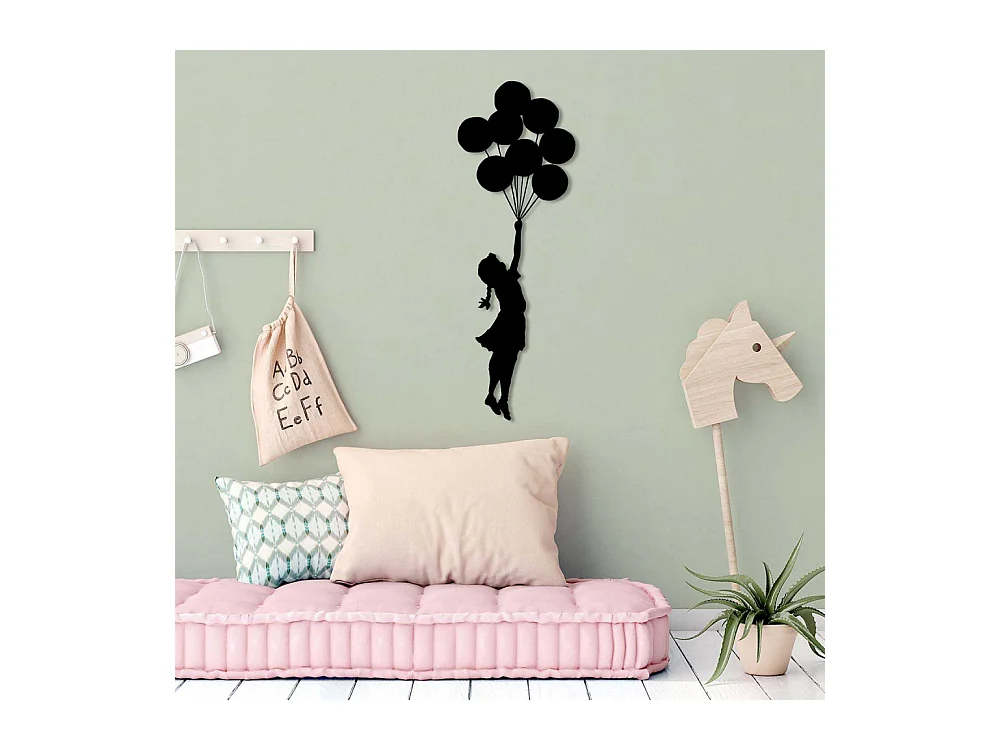 Accesorio decorativo de pared – 100 x 34 cm – Negro – Metal